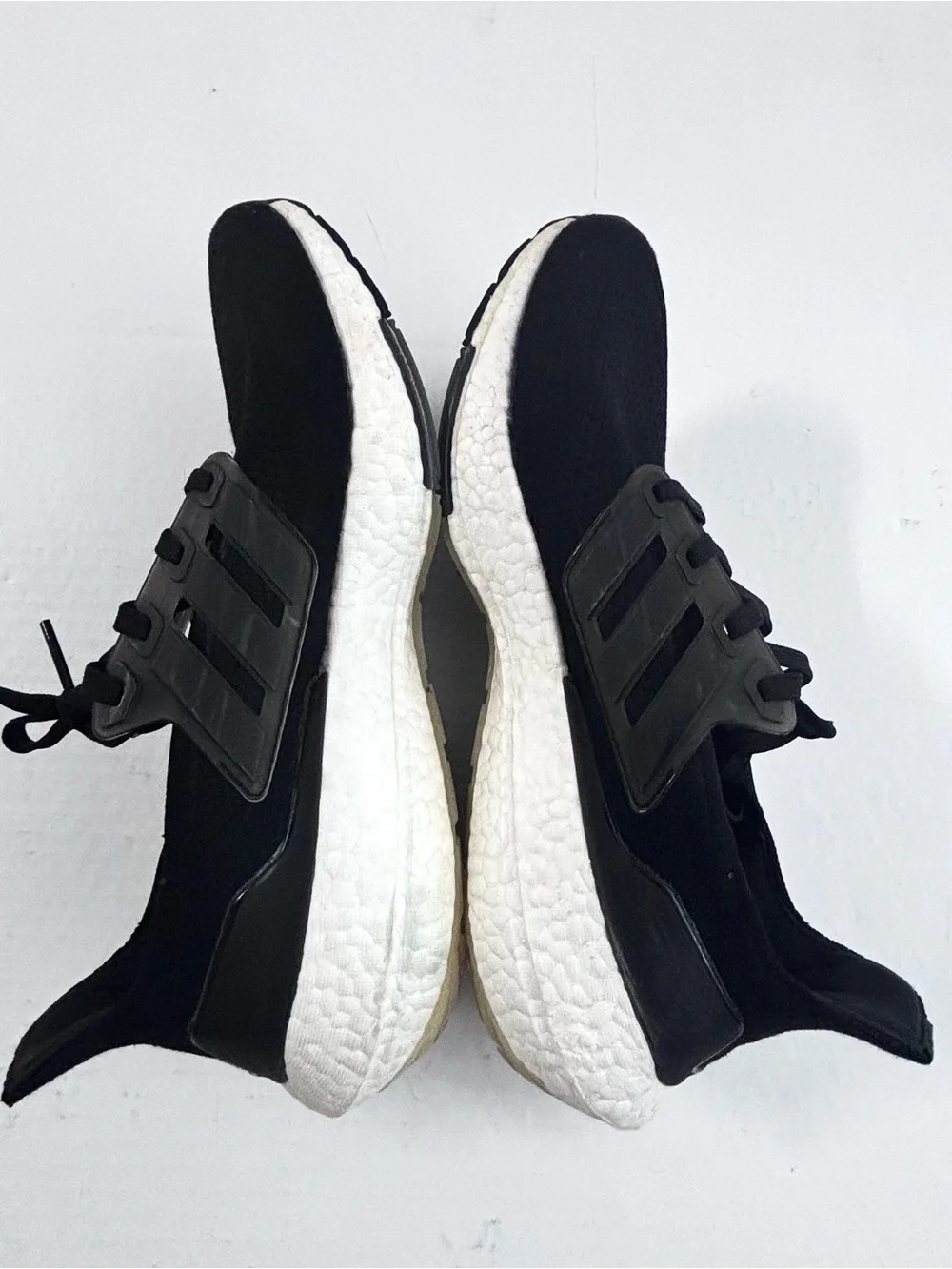 Women’s Adidas Ultraboost Black Athletic Running Sneakers with White Midsole 9